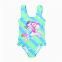 Купальник слитный для девочек, цвет голубой, рост 110-116 см