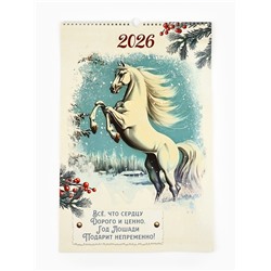 Календарь 2026 перекидной на ригеле А3 «Винтаж»