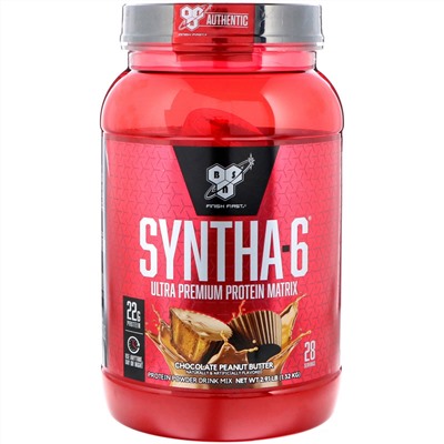 BSN, Syntha-6, белковый порошок наивысшего качества для сухой мышечной массы, со вкусом шоколада и арахисового масла, 2,91 фунта (1,32 кг)