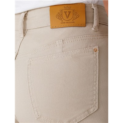 Джинсы клеш с прорезями и с необработанным краем из эластичного денима средней плотности