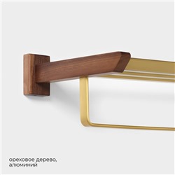 Полка с держателем для полотенец Stölz Hölzern Premiere, ореховое дерево, алюминий