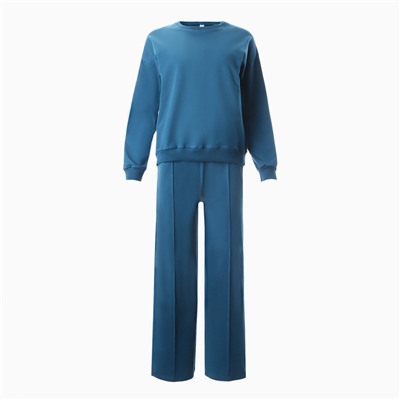 Комплект женский (свитшот/брюки), цвет петроль, размер 52