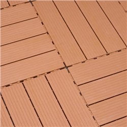 Плитка садовая, 30×30×2 см, пластик, набор 10 шт., коричневая