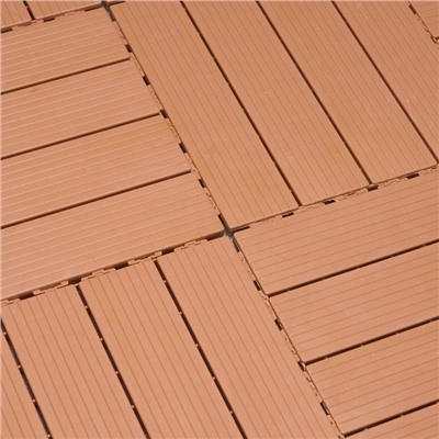 Плитка садовая, 30×30×2 см, пластик, набор 10 шт., коричневая