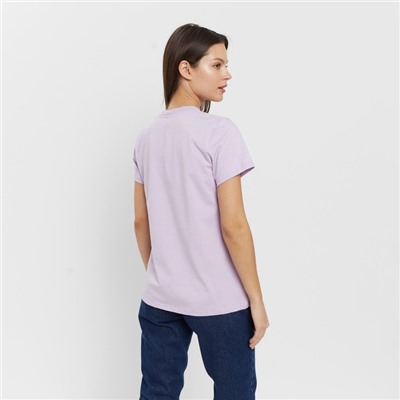 Футболка женская однотонная MINAKU: Basic line, лавандовая, размер 42