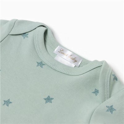 Боди детское, цвет мятный, рост 62 см (1-3 мес)