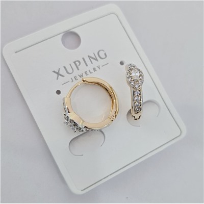 Серьги коллекция "Xuping" покрытие позолота, вставка: фианиты, арт.004.023