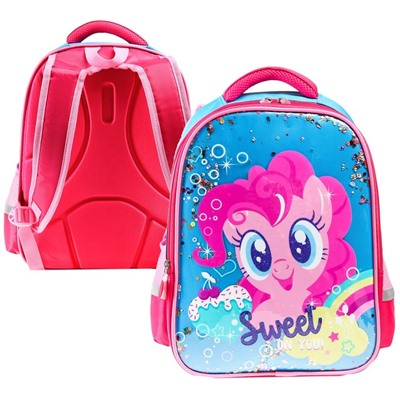 Рюкзак школьный для девочки, 39 см × 30 см × 14 см «Пинки Пай», My little Pony