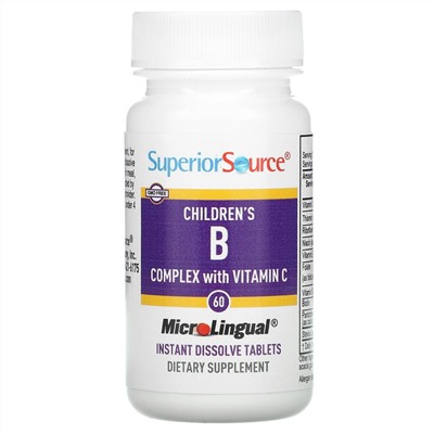 Superior Source, Children's B Complex with Vitamin C, 60 MicroLingual Instant Dissolve Tablets