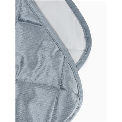 Покрывало 1.5-спальное «Этель» Silk velvet, 120×200±5 см, серо-голубое, велюр