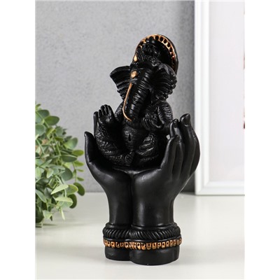 Фигура гипс «Ганеша в руках», 22 см, чёрный