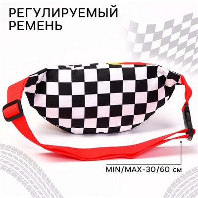 Сумка поясная детская для мальчика, 25х6х13 см, Тачки