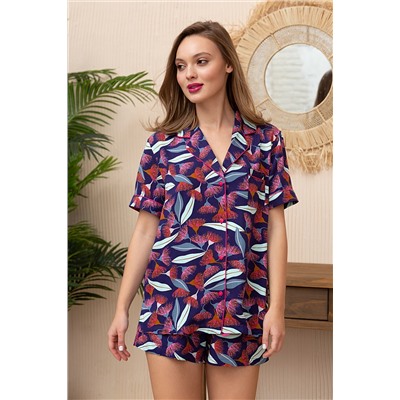 Комплект жен: блузка, шорты Mia Cara SS23WW329 Blueberry Night