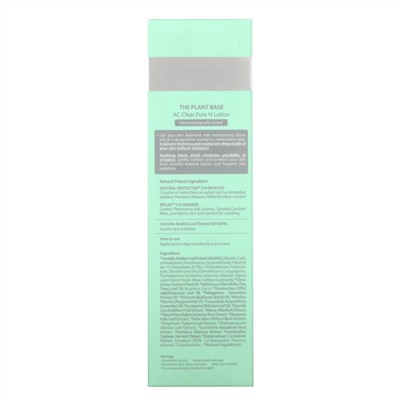 The Plant Base, Лосьон AC Clear, Pure N Lotion, 150 мл (5,07 жидк. унций)