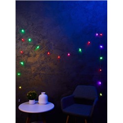 Гирлянда «Нить» 5 м с насадками «Мини фонарик», IP20, прозрачная нить, 20 LED, свечение мульти (RG/RB), мигание, 220 В