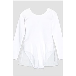 Боди (купальник гимнастический) с юбкой длинный рукав 4416/2