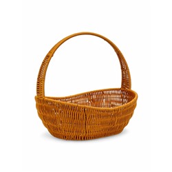 Корзина плетёная для хранения, 34×26×14 см, ручка h=20 см, коричневая