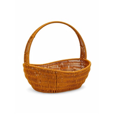 Корзина плетёная для хранения, 34×26×14 см, ручка h=20 см, коричневая