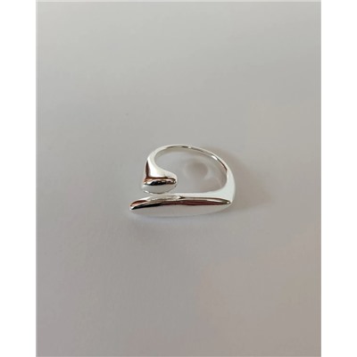 Кольцо с белым серебрением