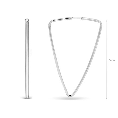 Серьги из серебра без вставки, с-9,0