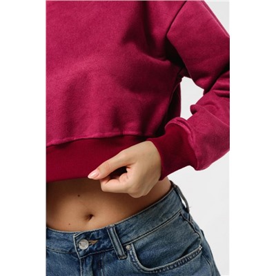 Свитшот 3 оверсайз короткий (Брусника)