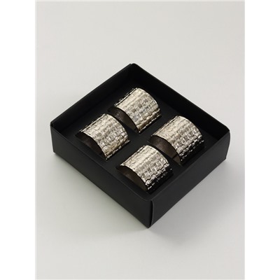 Кольцо для салфеток, набор 4 шт., 15×12.5×5 см, алюминий