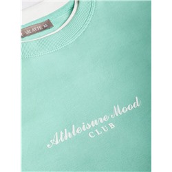 Свободный свитшот с принтом и разрезами из эластичного футера двухнитки без начеса