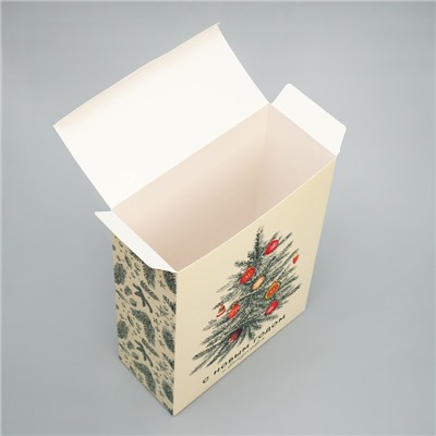 Коробка подарочная новогодняя складная «С Новым годом и Рождеством», 22×30×10 см