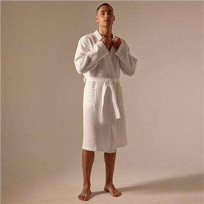 Халат вафельный мужской SL HOME: Boho «Блан де Блан», размер S, хлопок 100%, белый