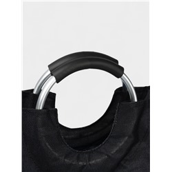 Корзина для белья Доляна «Модерн», с ручками, 30×58 см, чёрная