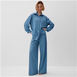 Костюм женский (рубашка, брюки) MINAKU: Home Collection, размер 42, голубой
