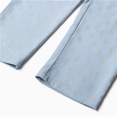 Пижама детская из фланели (рубашка, брюки) KAFTAN «Ананасы», рост 110-116 см, голубая