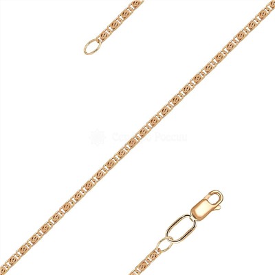 Цепь из золочёного серебра - Двойная спираль, 45 см 925 пробы V1035180145дв.спираль