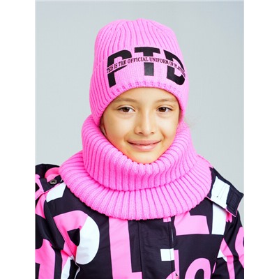 Комплект вязаный для девочки: шапка, снуд
