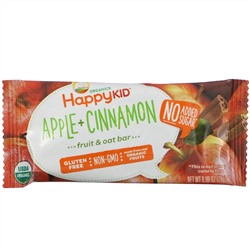 Happy Family Organics, Happy Kid, Яблоко + корица, Батончик с фруктами и овсом, 5 баточников, 0,99 унц. (28 г) каждый