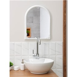 Зеркало в рамке для ванной комнаты, 49.5×39 см, пластик, белый