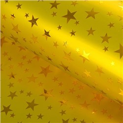 Пленка голография «Звёзды», золотой, 70×100 см
