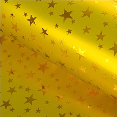 Пленка голография «Звёзды», золотой, 70×100 см