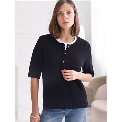 Джемпер тонкой вязки из хлопка с кашемиром