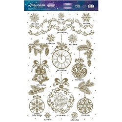 Наклейки новогодние виниловые с фольгированием «C Новым годом», 30×50 см