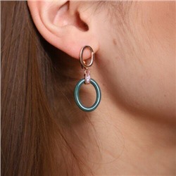 Серьги коллекция "Дубай" с подвесками, покрытие позолота, цвет: темно-зеленый, керамика, 302227, арт. 847.413