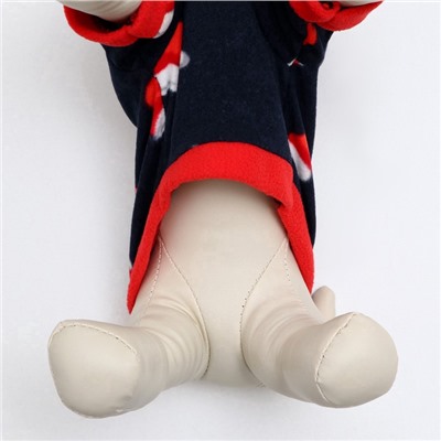 Толстовка для собак «Новогодний колпак», размер XS, синяя (ДС 21, ОШ 20, ОГ 30 см)