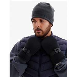 Варежки флисовые зимние мужские, размер 25 см, чёрные