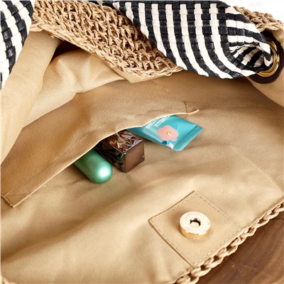 Сумка плетеная шоппер 30x26 / DW-07 /уп 1/коричневая