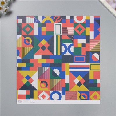 Бумага для скрапбукинга Color geometry, плотность 180 г, набор 5 шт., 30.5×32 см
