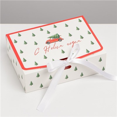 Коробка подарочная новогодняя складная двухсторонняя «С Новым годом», 16.5×12×5 см