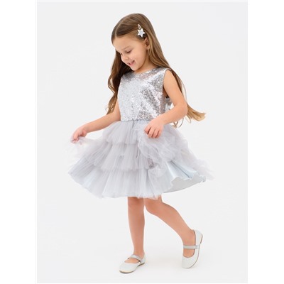 Платье нарядное для девочки KAFTAN, с пайетками, рост 98-104, серое