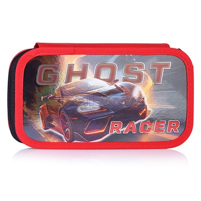 Пенал двухсекционный большой, металлизированный картон "GHOST RACER" 2025