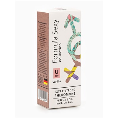 Парфюмерное масло женское с феромонами Formula Sexy Collection Vanilla U109, 8 мл (по мотивам Vanilla Blend (Zielinski & Rozen)
