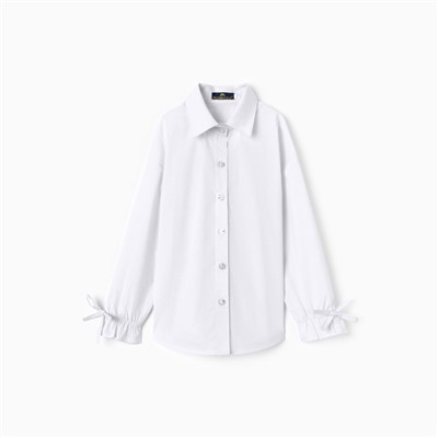 Блузка для девочек, цвет белый, рост 122 см